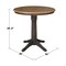 International Concepts Round 36 in Round Top Pedestal Table, 34.9 inH, Hickory/Washed Coal, 36 in W, 36 in L, 35.9 in H K45-36RT-27B-6B - alternate 2